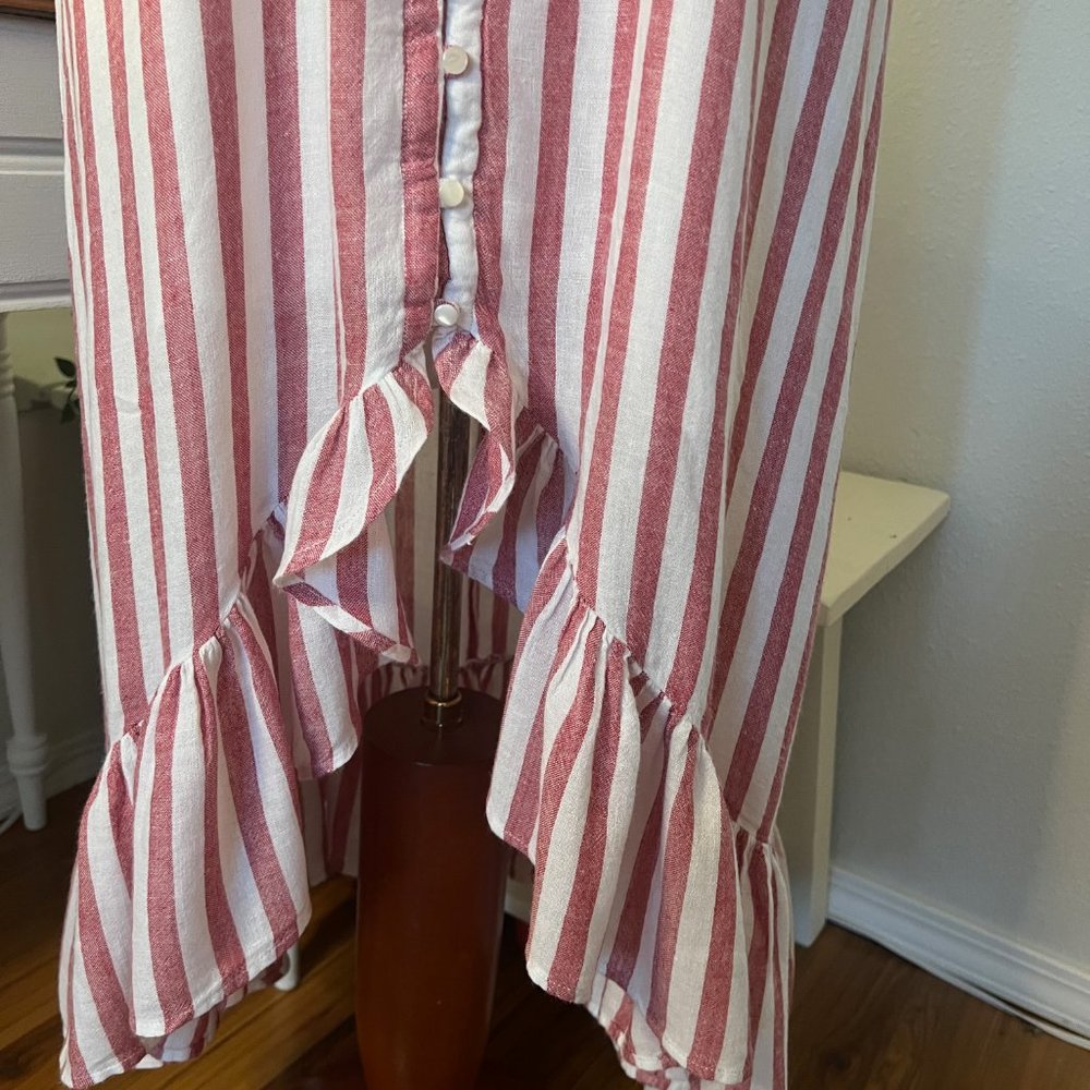Rails Pink And White Striped Button Front Sundres… - image 6